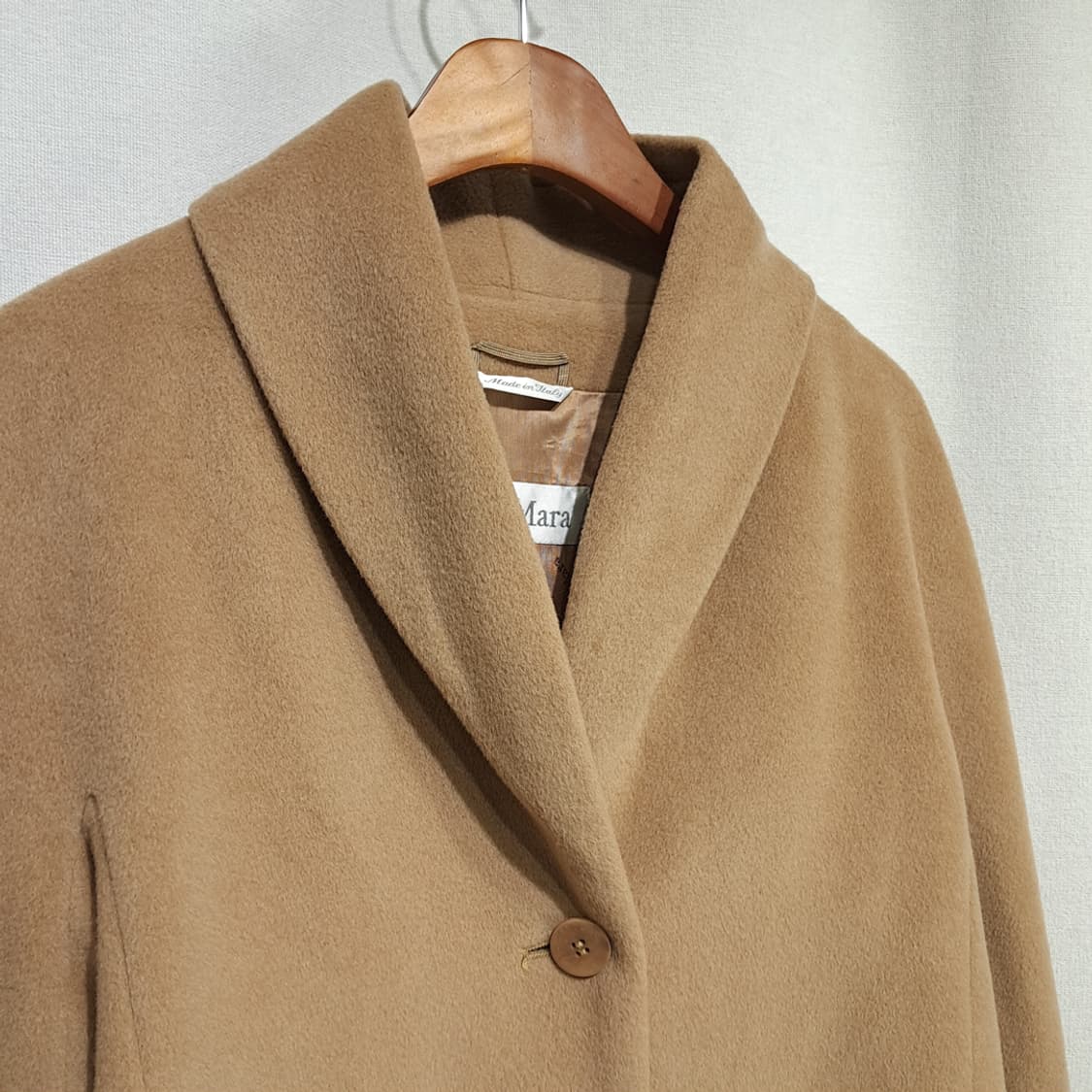 CL281 XL 막스마라 00s 이태리판 울캐시미어 숄칼라 카멜 코트 상품이미지9
