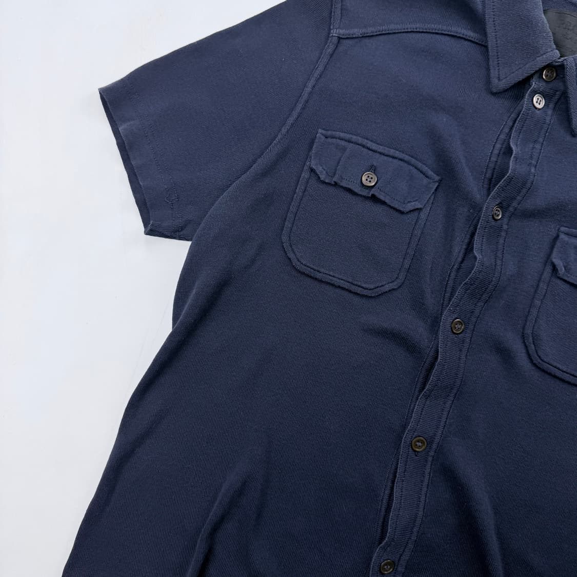 프라다 빈티지 네이비 포켓 반팔 셔츠 상품이미지3