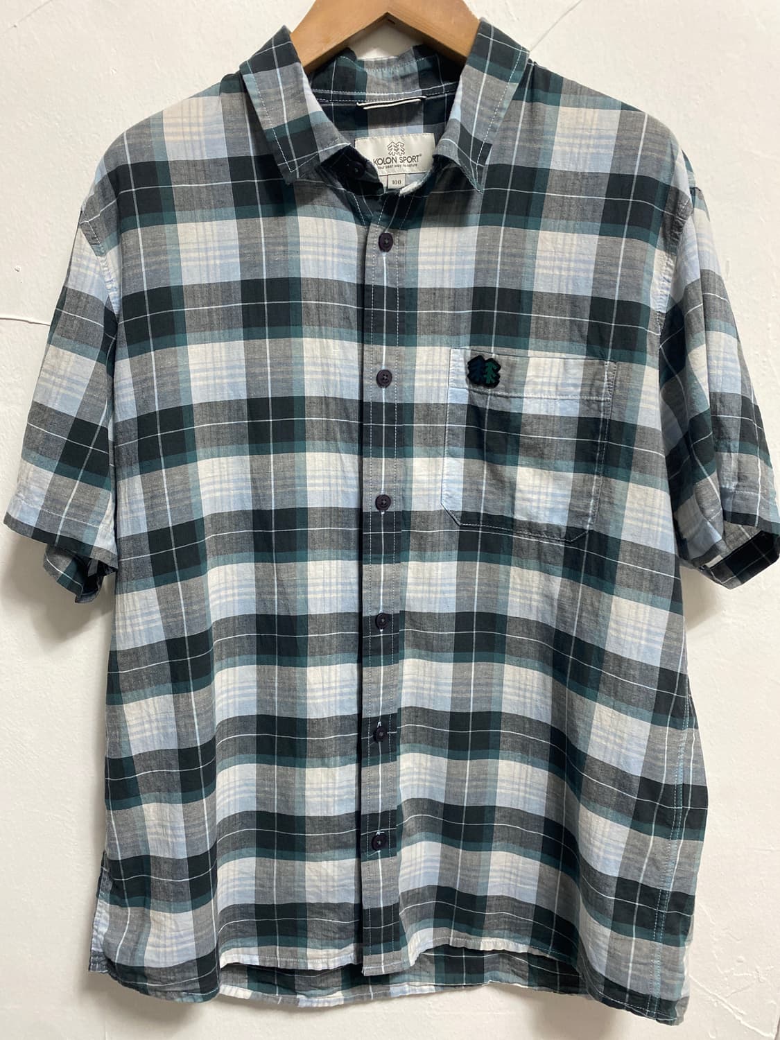 코오롱 반팔 체크셔츠 상품이미지1