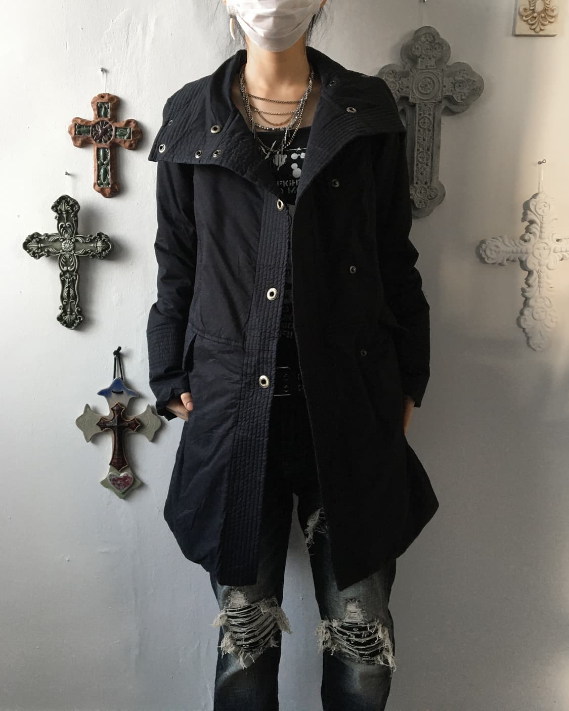 High neck long jacket 상품이미지6