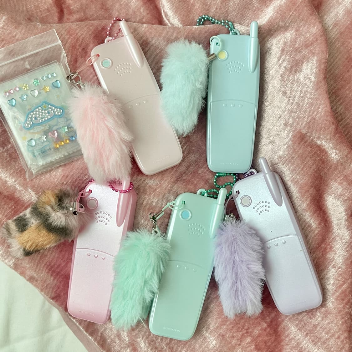 산리오 코갸루  헤이세이 피처폰 증사 포토 홀더 일괄 핸드폰 키링 갸루 상품이미지10