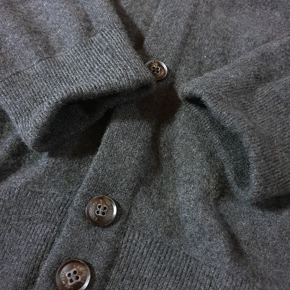 라코스테 헤비 울 니트 가디건 XL 110 차콜그레이 상품이미지5