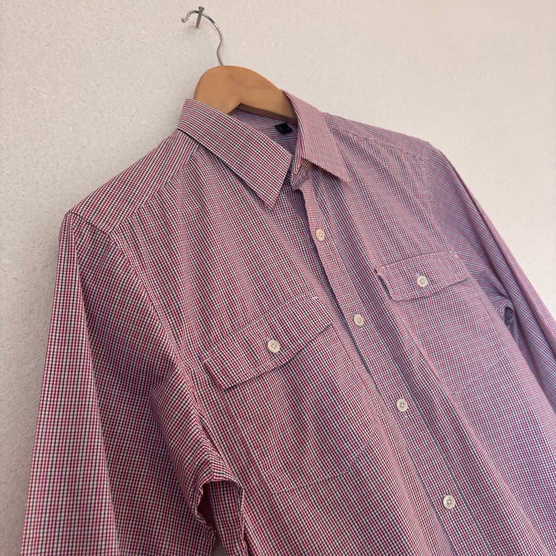 띠어리 S 캐주얼 체크 셔츠 남방 슬림 실루엣 상품이미지8