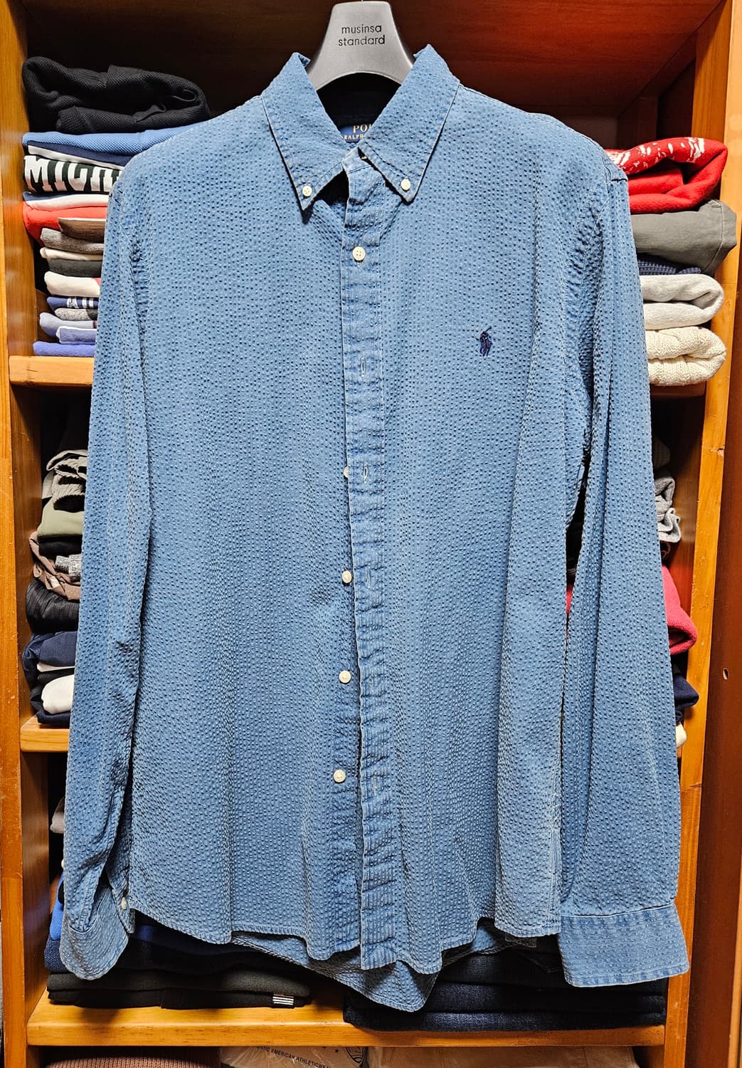 [L] 폴로 랄프로렌 인디고 시어서커 셔츠 상품이미지2