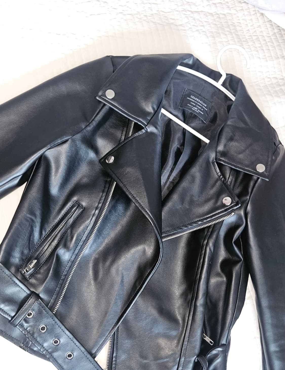 여성 슬림 블랙 래더 자켓s 상품이미지3