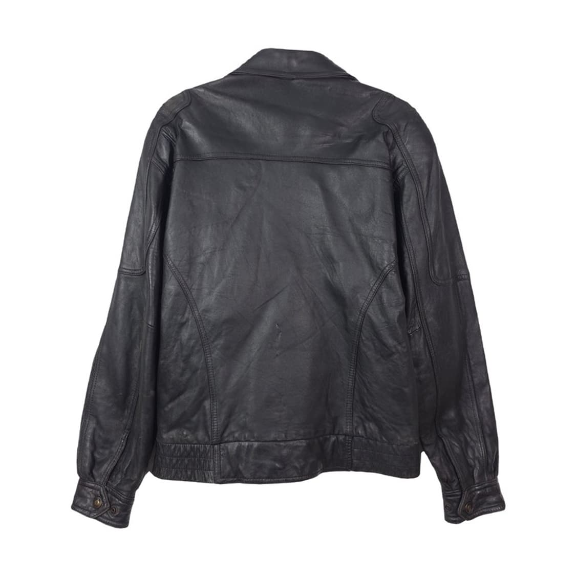 페이즐리 라이닝 블랙 램스킨 레더 봄버 자켓 L 상품이미지2