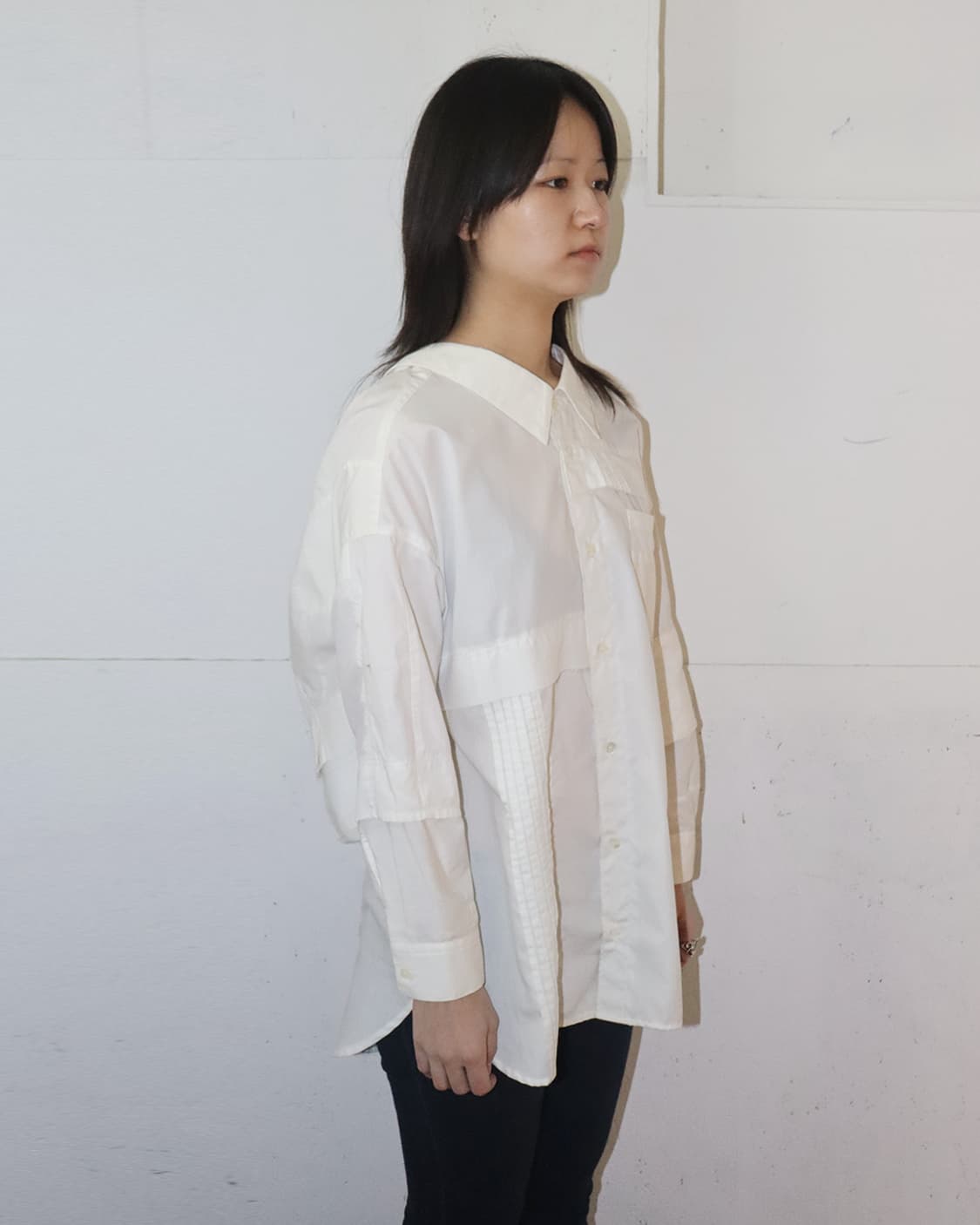 미하라 야스히로 “모디파이드” 패치워크 버튼 업 오픈카라 셔츠 상품이미지2