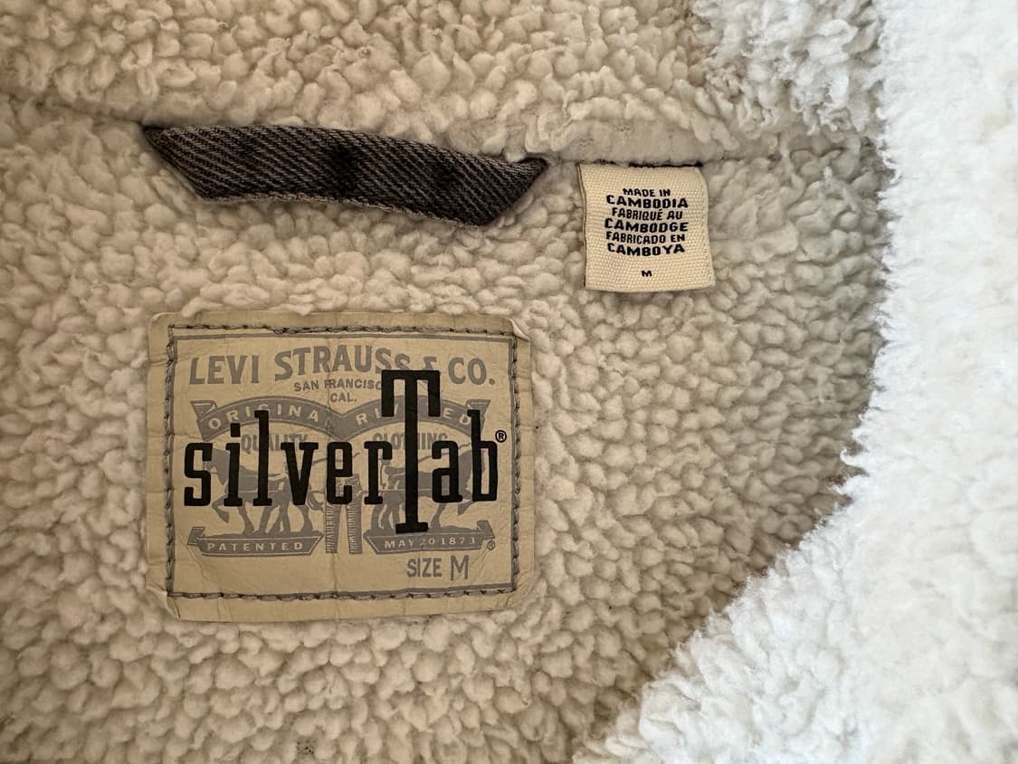 리바이스 실버탭 흑청 쉐르파 데님 자켓 M 상품이미지6