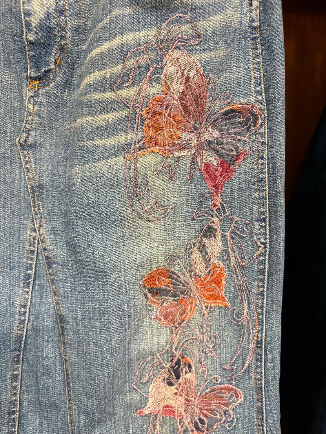 jpn vintage Butterfly Embroidery Skirt 상품이미지3