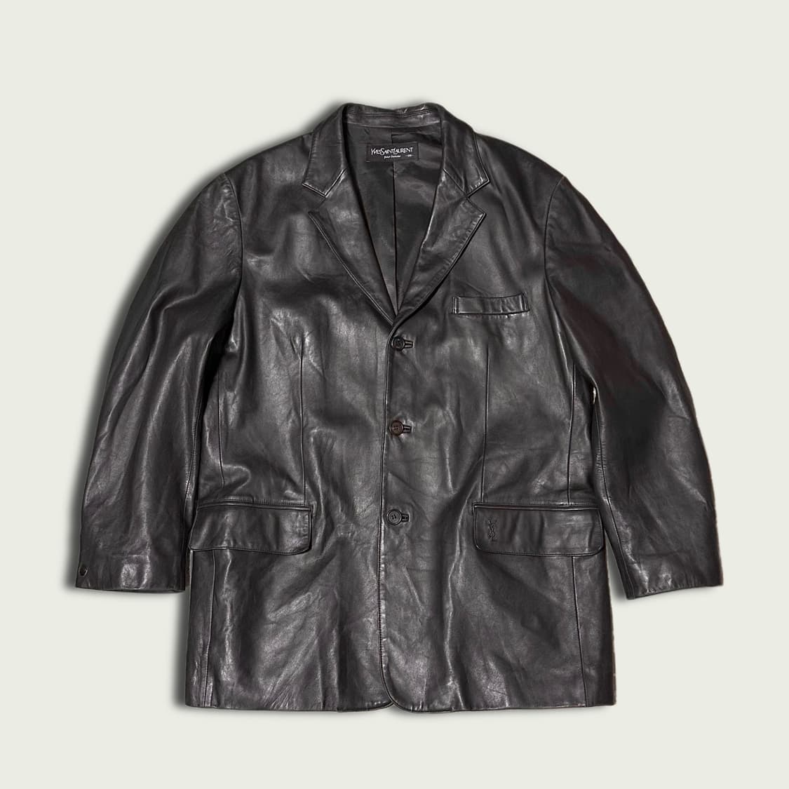 90's 입생로랑 레더 스포츠 자켓 상품이미지1