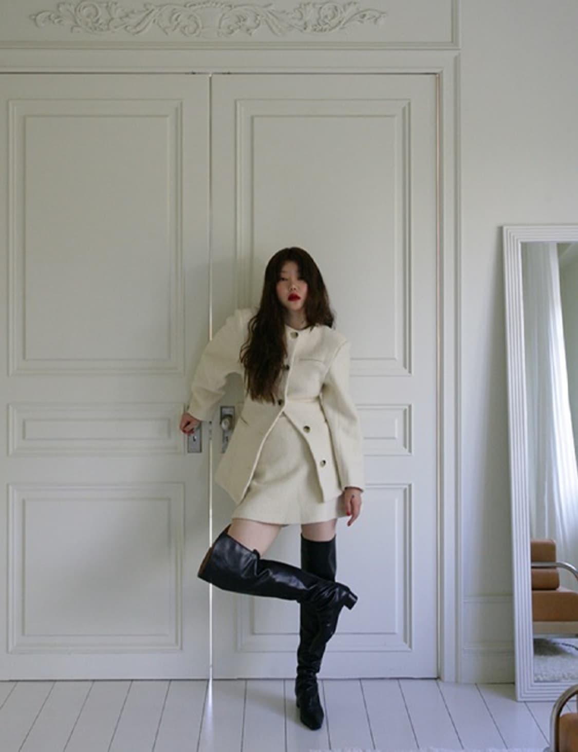 프레클 노카라 알파카 셋업 아이보리 상품이미지2