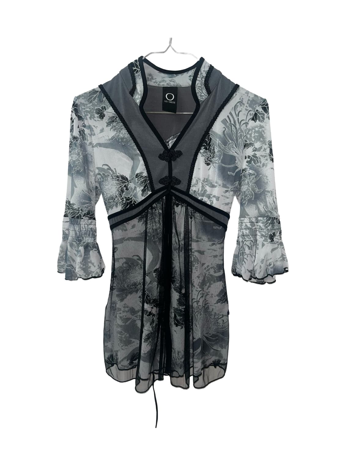 Ozz oneste 오즈온 오리엔탈 레이스업 차이나 블라우스 상품이미지1