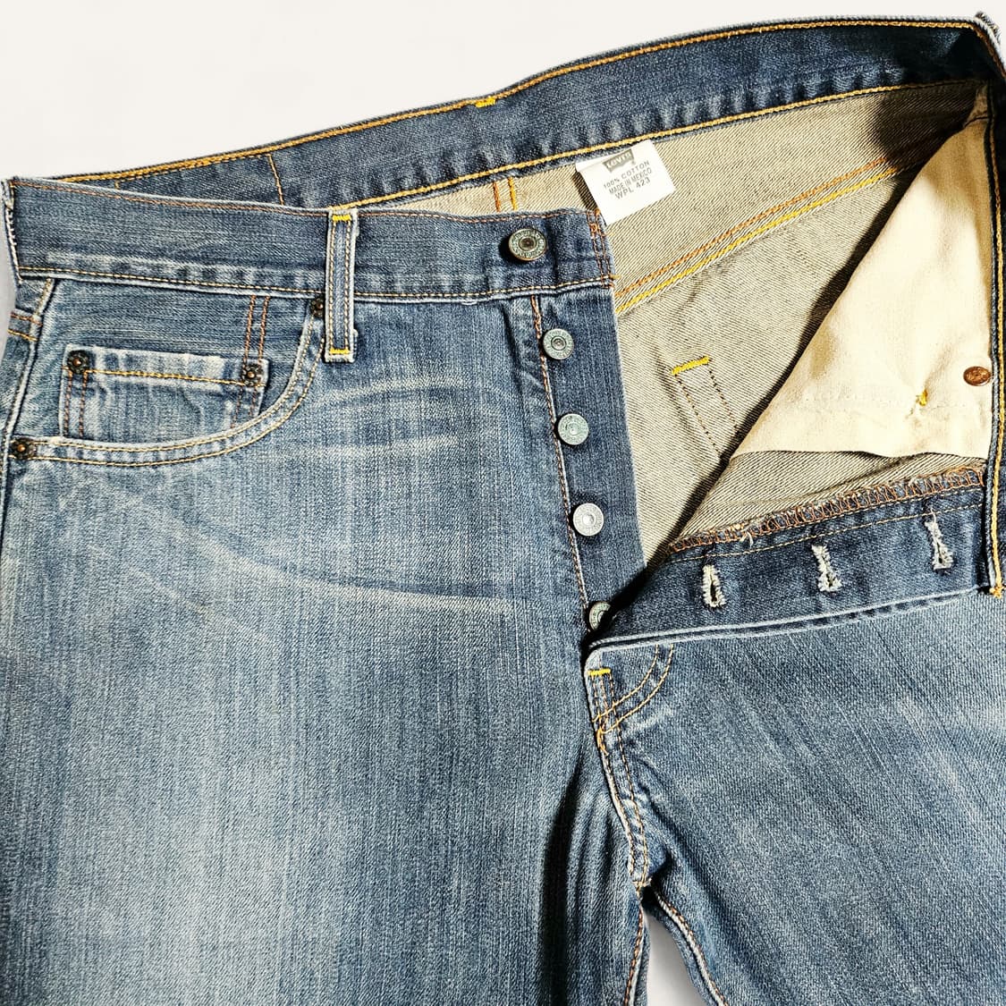 [34X32][리바이스]00's 오리지널 스트레이트 페이드워시드 데님 상품이미지4