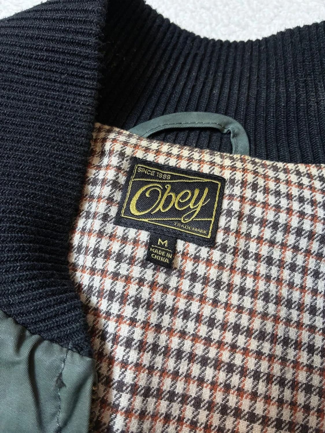 오베이 OBEY 피그먼트 자수 로고 블루종 자켓 PN7537 상품이미지7