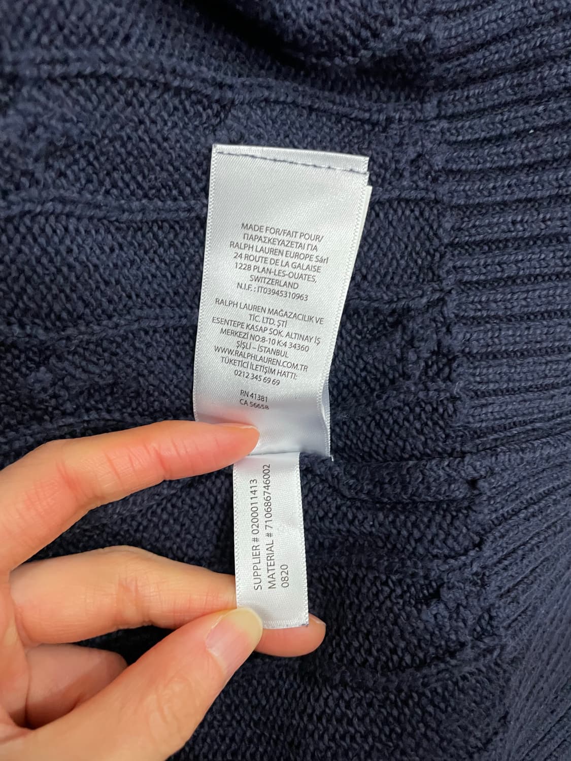 폴로 랄프로렌 네이비 케이블 코튼 니트 스웨터 상품이미지8