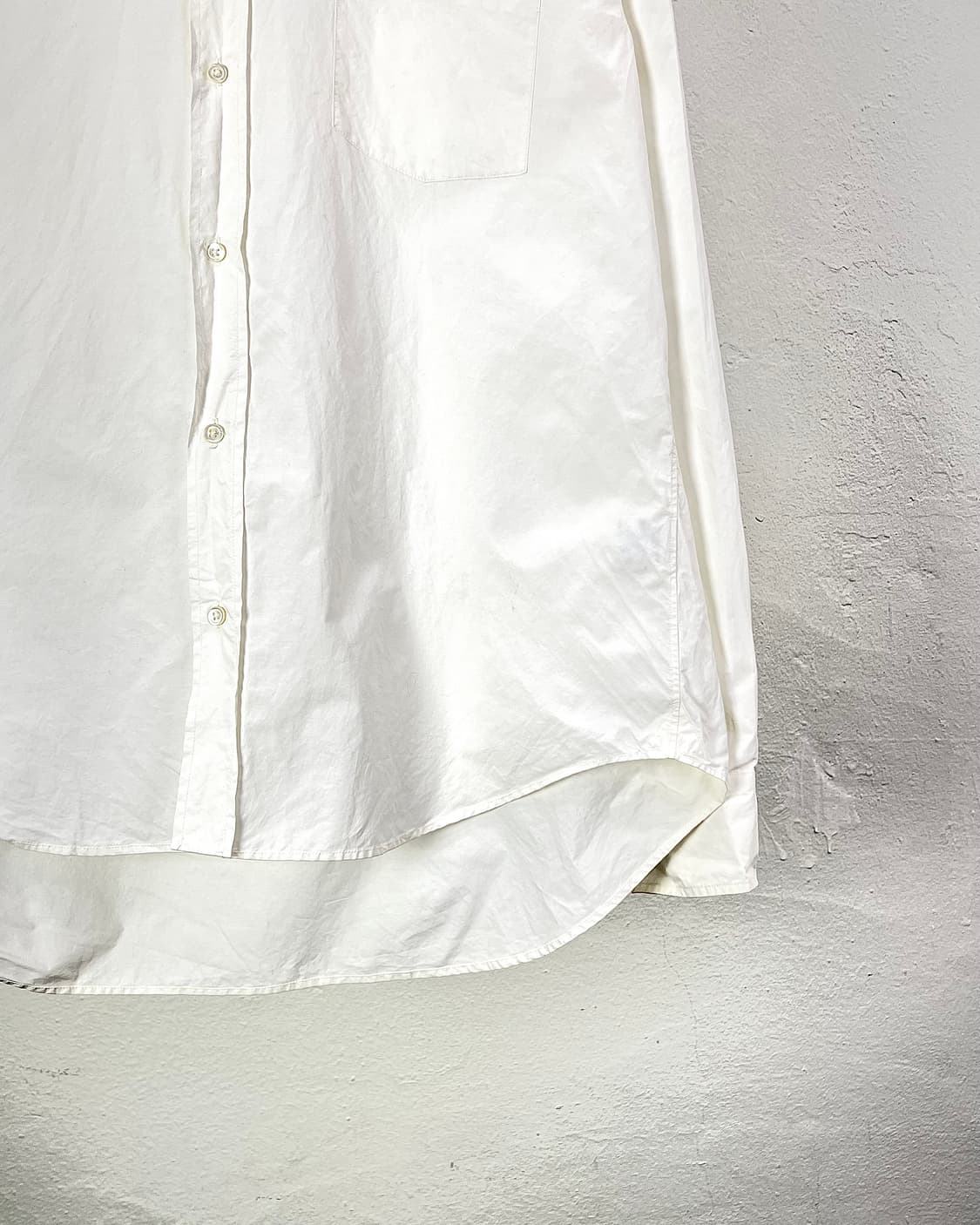 질샌더 화이트 체스트 포켓 셔링 코튼 셔츠 상품이미지5