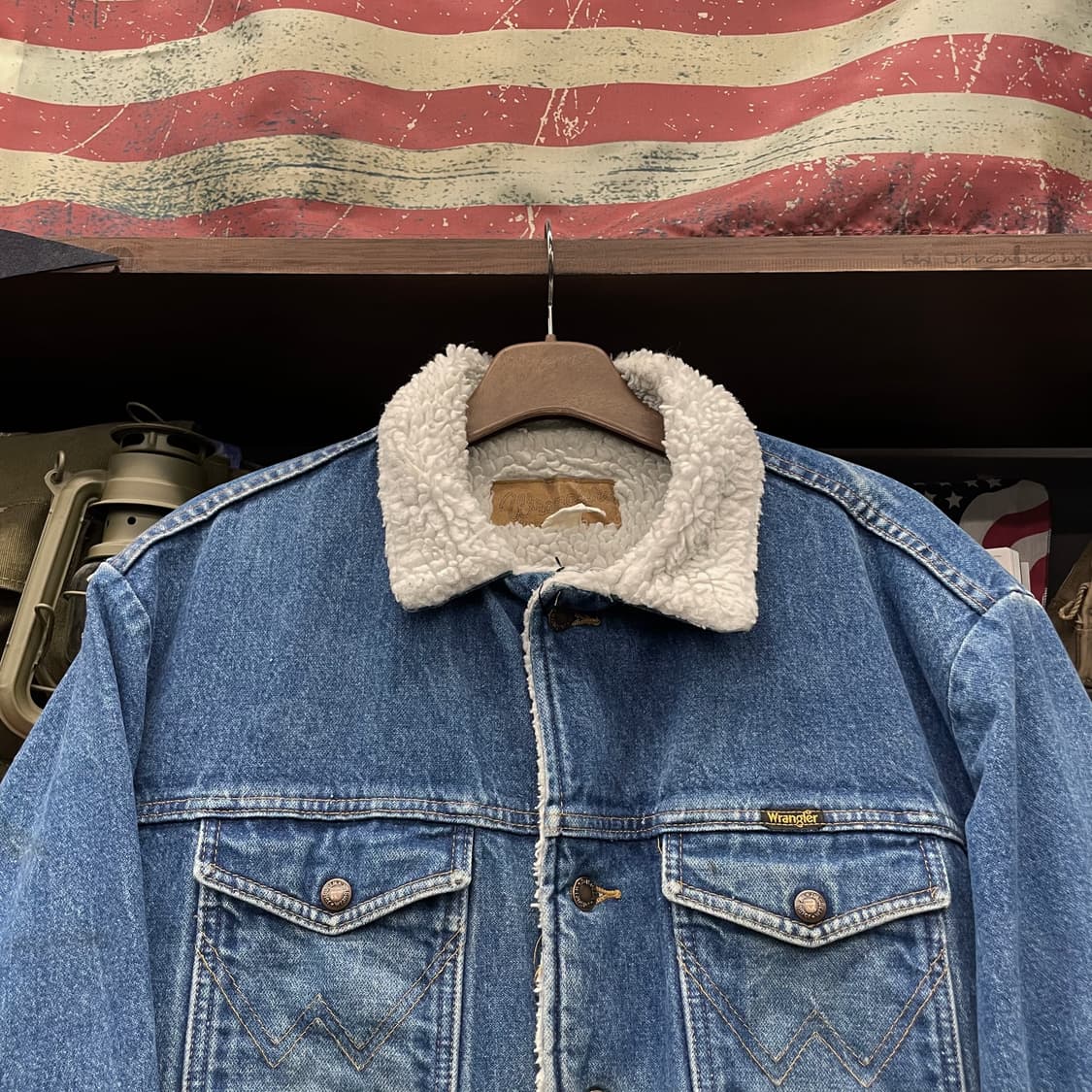 90s 랭글러 M-159 웨스턴 쉐르파 데님 자켓 상품이미지3