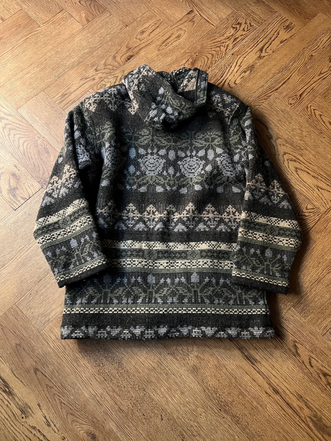 [M]90's 울리치 Made in USA 빈티지 패턴 후드 코트 상품이미지6