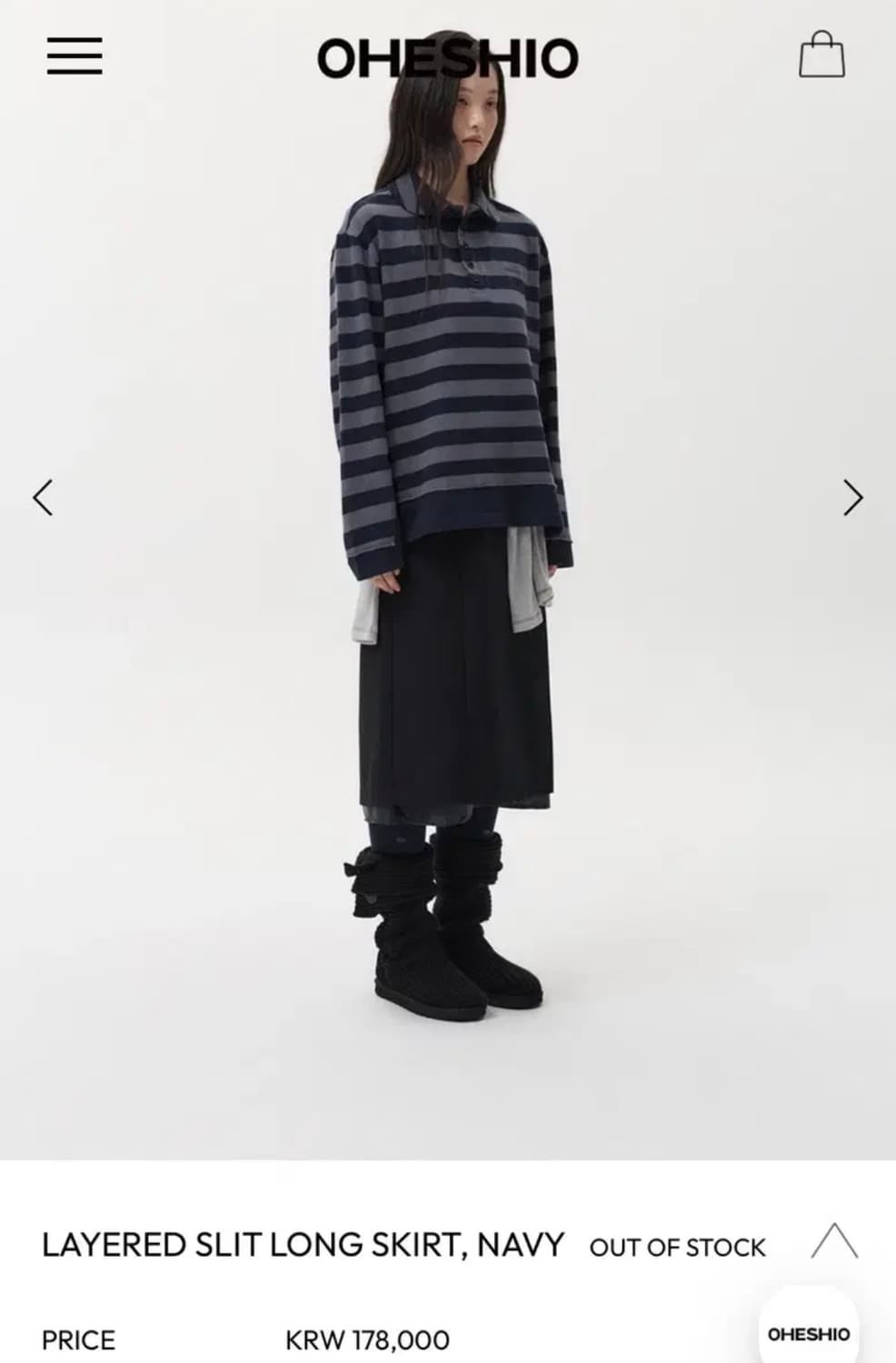 오헤시오 LAYERED SLIT LONG SKIRT 상품이미지2