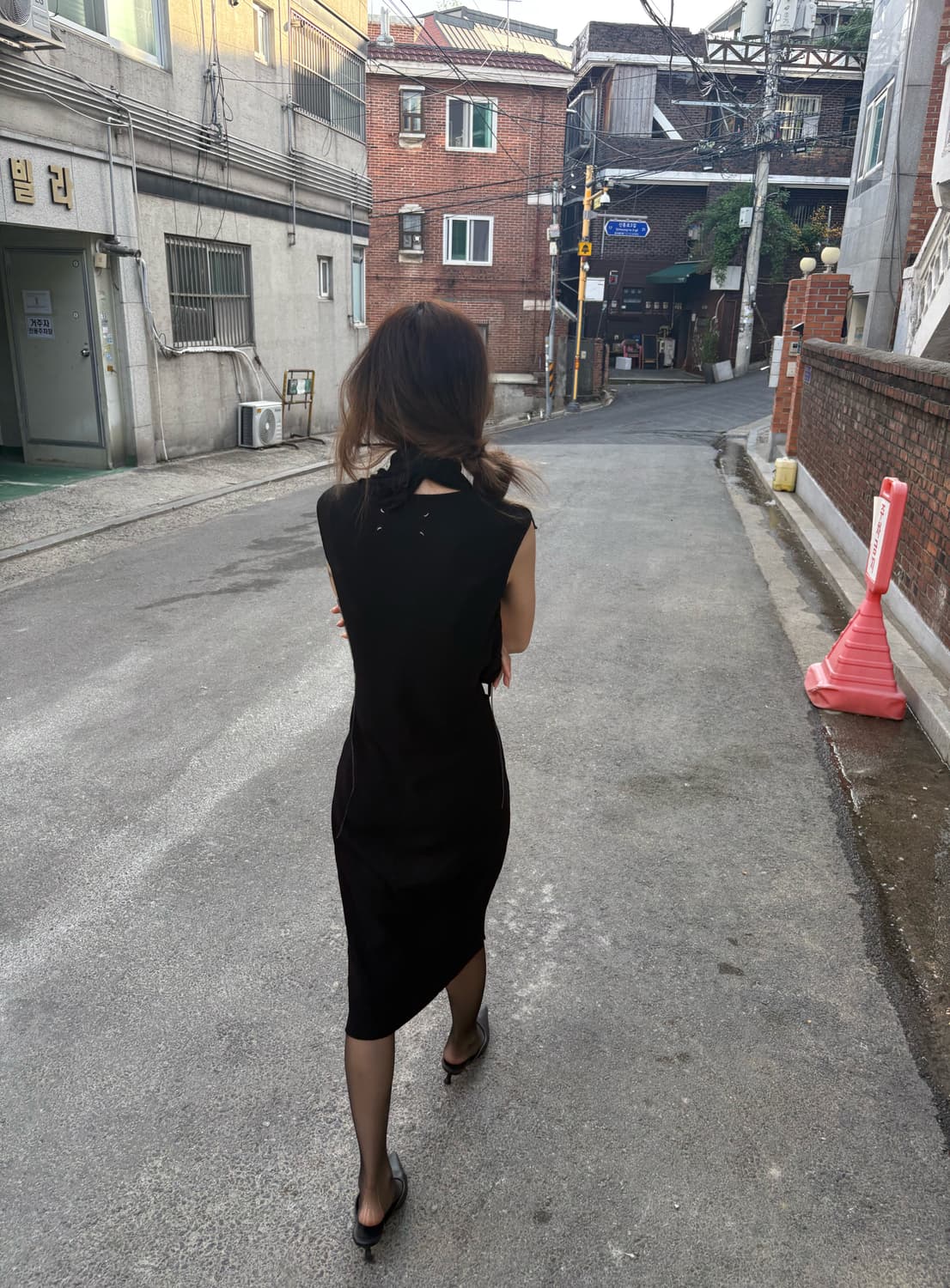 마르지엘라 백 스티치 스카프 원피스 상품이미지2