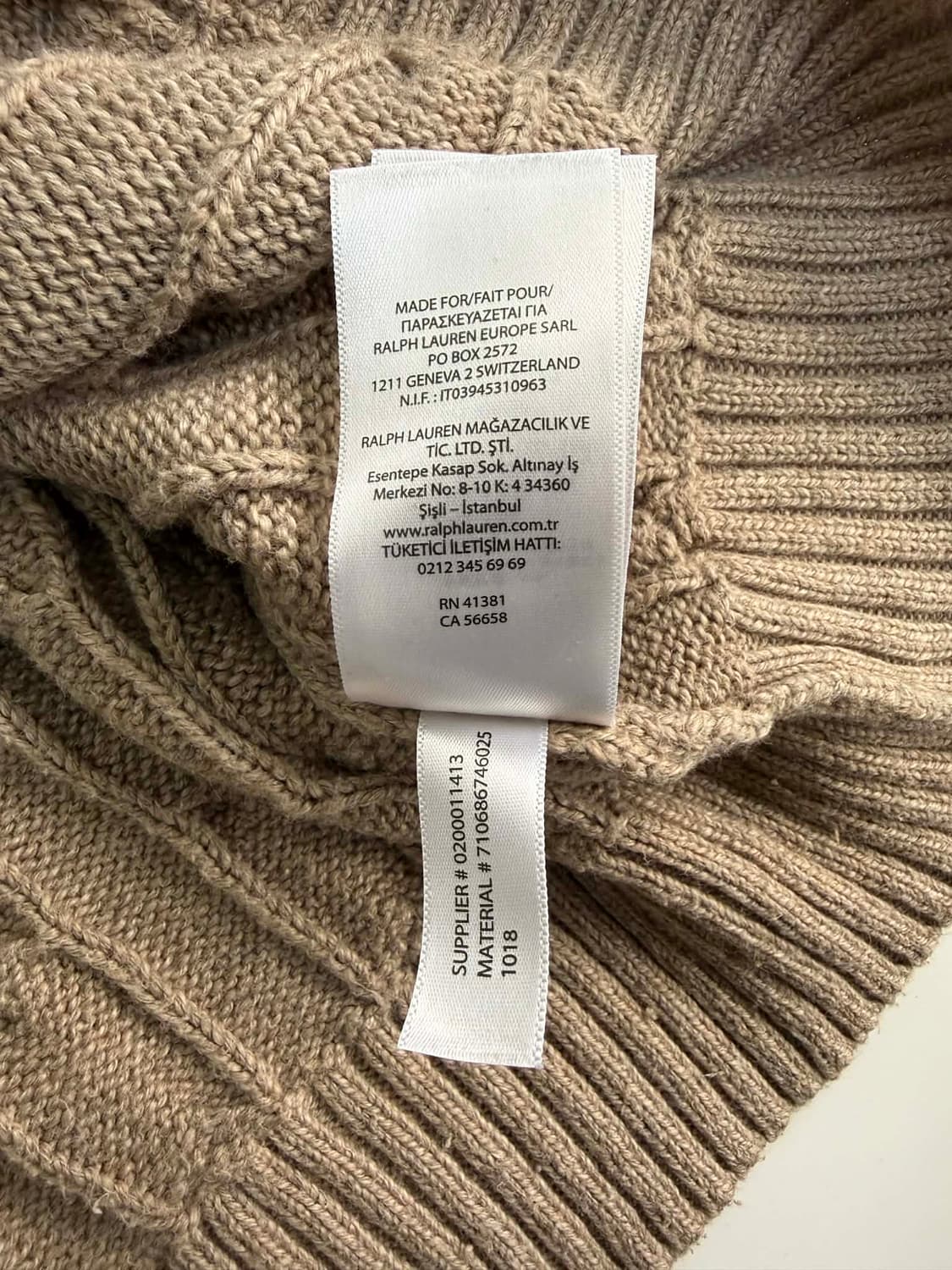 [XL] 폴로 랄프로렌 신형 베이지 케이블 니트 스웨터 상품이미지5