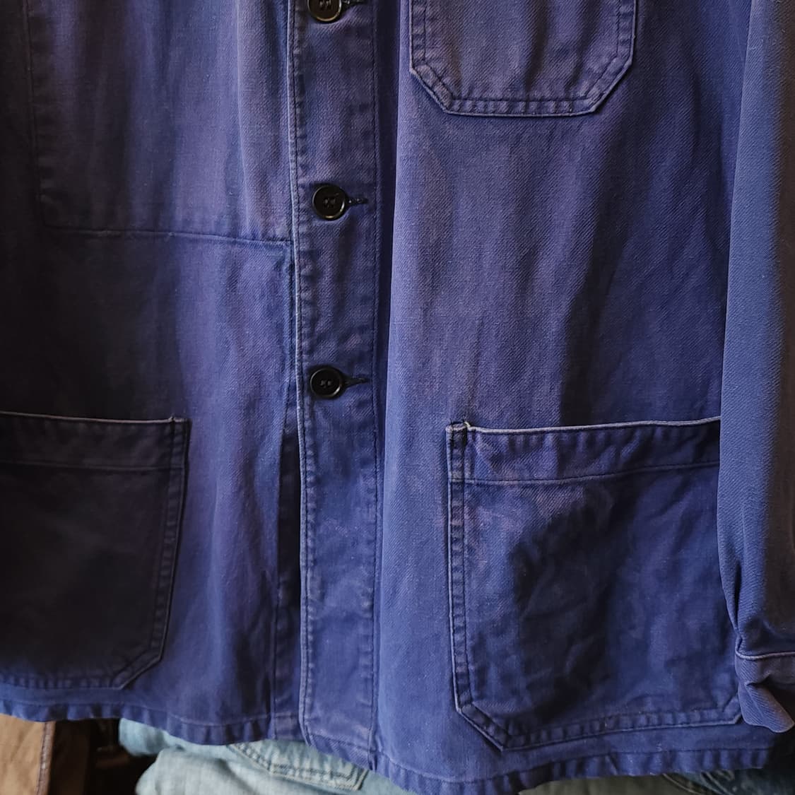 60s 프렌치 워크자켓 프렌치자켓 페이딩 블루 44 상품이미지8