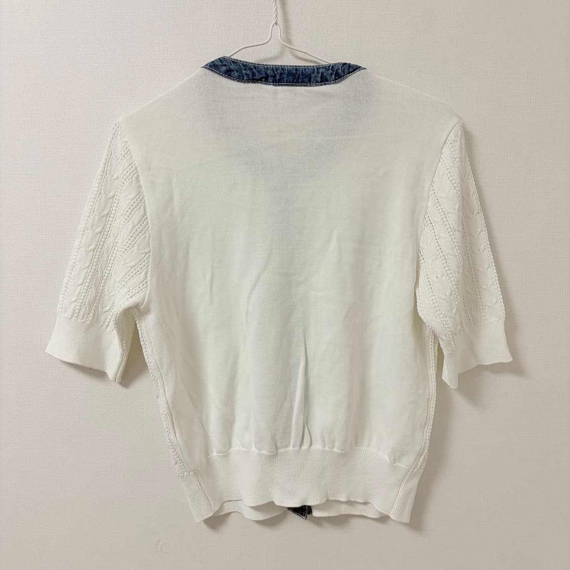 게스 화이트 데님 포인트 가디건 M 상품이미지3