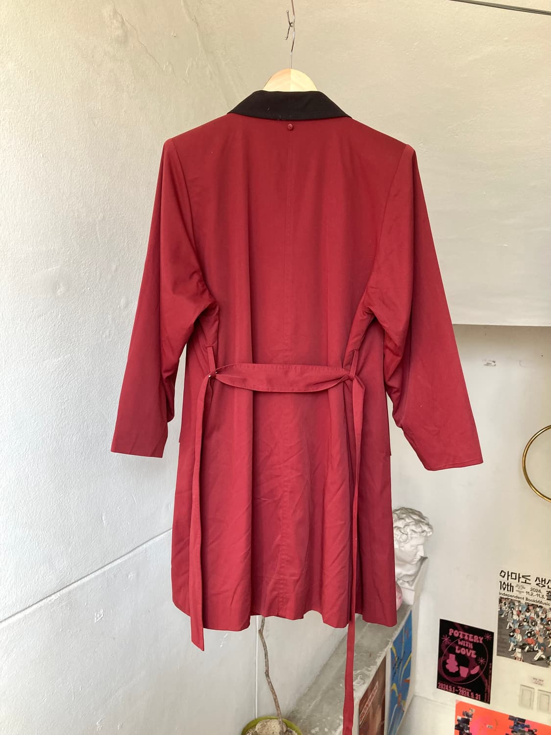 보들보들 버건디 트렌치 코트 상품이미지6