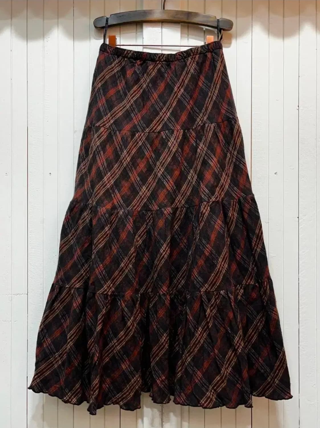 빈티지 체크 롱스커트 상품이미지2