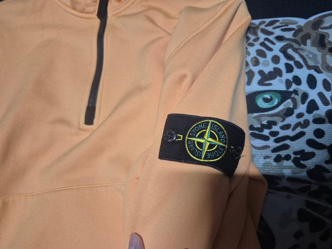 (1회착)스톤 아일랜드 21s/s 하프 집 스웻셔츠 연주황 XL 상품이미지4