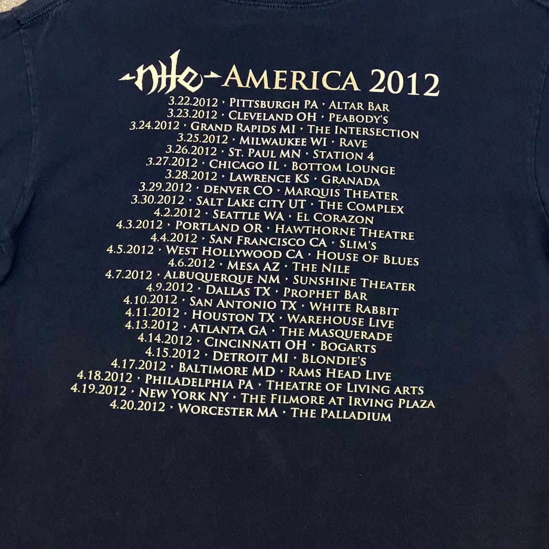 미국 빈티지 밴드 나일 NILE 투어 굿즈티 락티셔츠 반팔티 상품이미지5