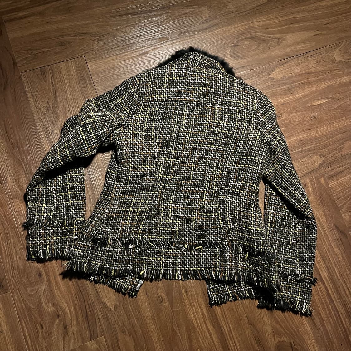 Japanese Vintage 래빗 퍼 그런지 자카드 퍼 자켓 상품이미지4