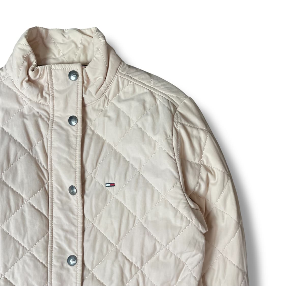 타미힐피거 미니로고 베이비핑크 누빔 경량 패딩 S 상품이미지3