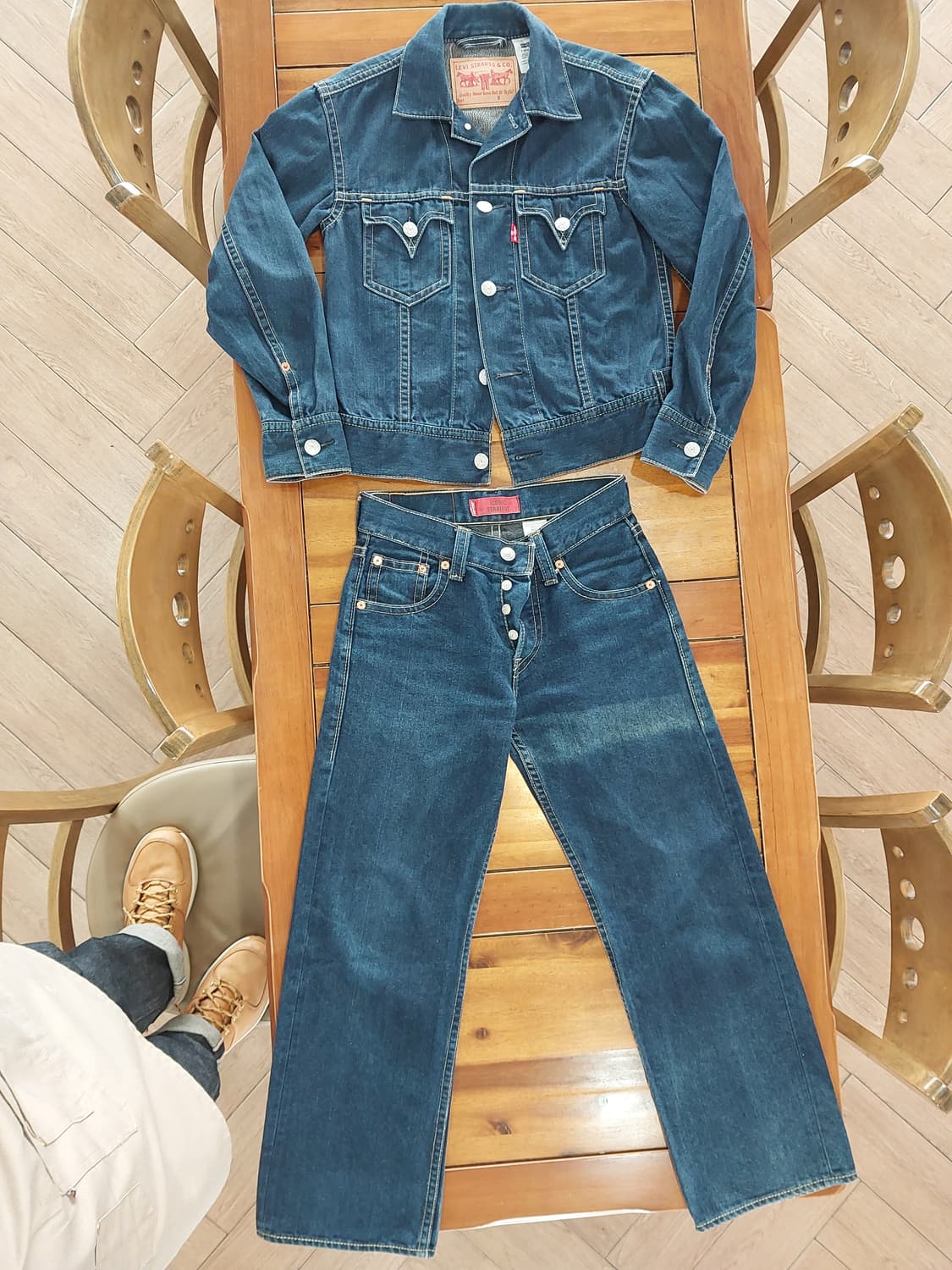 리바이스 타입1 아이코닉 데님자켓 팬츠 셋업 일괄판매 상품이미지1