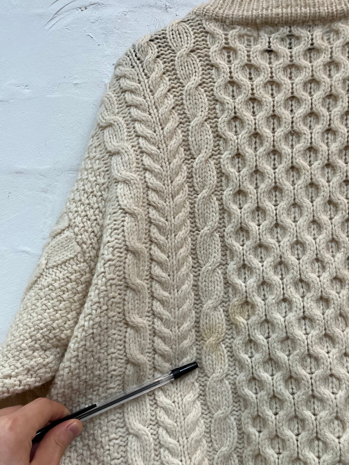 John Molloy 아이리쉬 울 가디건 스웨터 오트밀 OS 상품이미지10