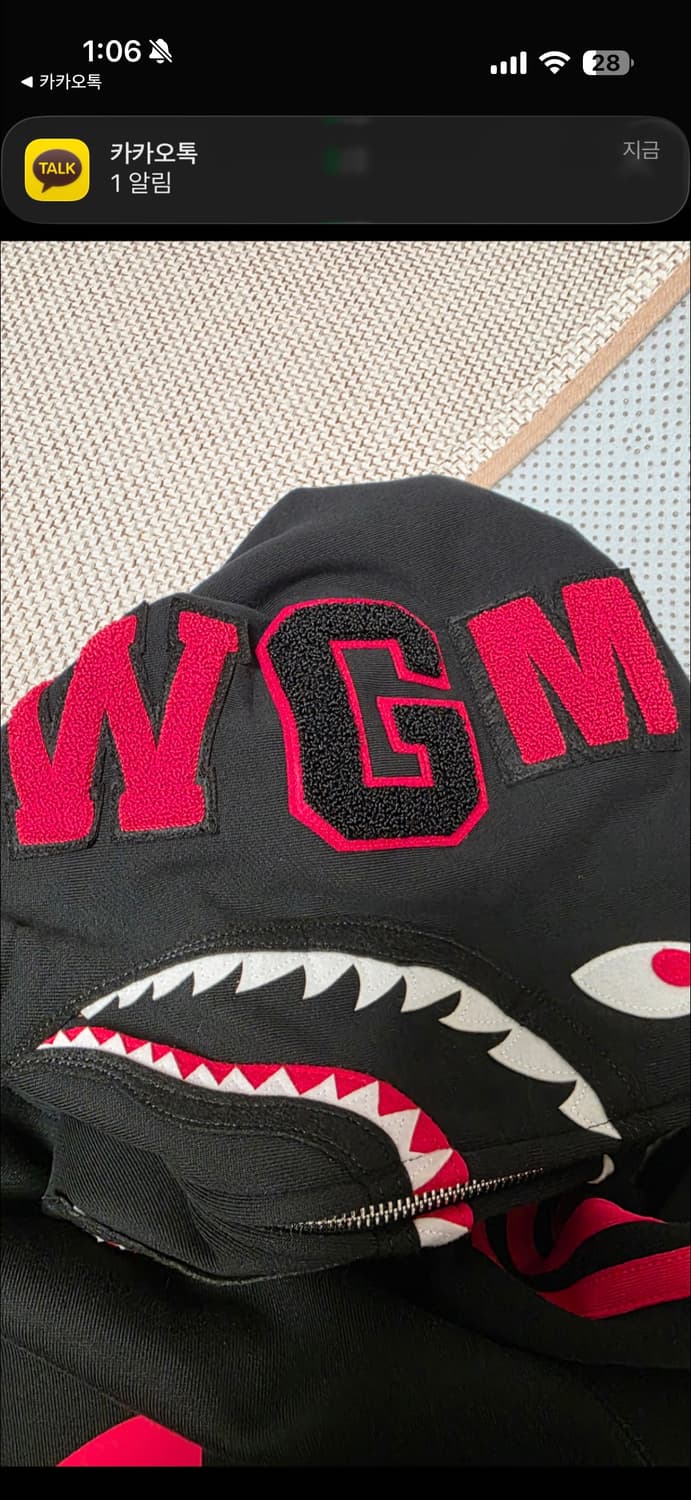 급처]베이프X아디다스 콜라보 샤크후드집업 XL 상품이미지4