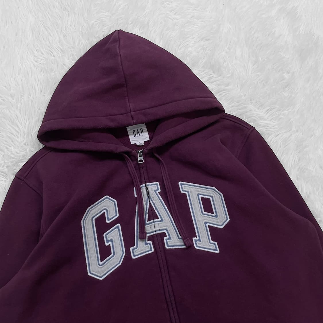 갭 Gap 스펠 로고 후드집업 버건디 상품이미지3