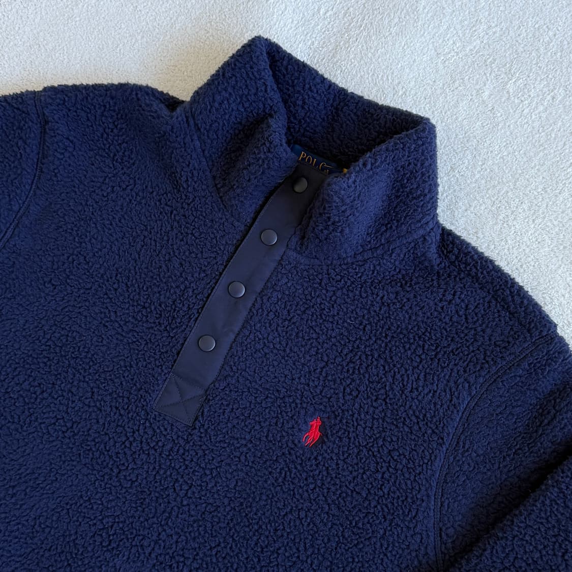 폴로랄프로렌 반집업 뽀글이 후리스 네이비 상품이미지2