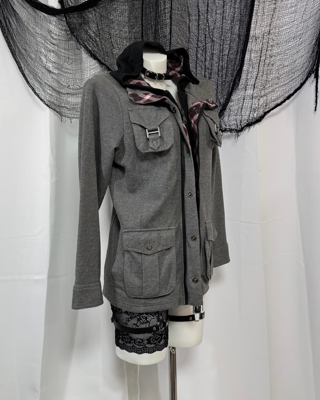 check buckle hood zip-up 상품이미지2