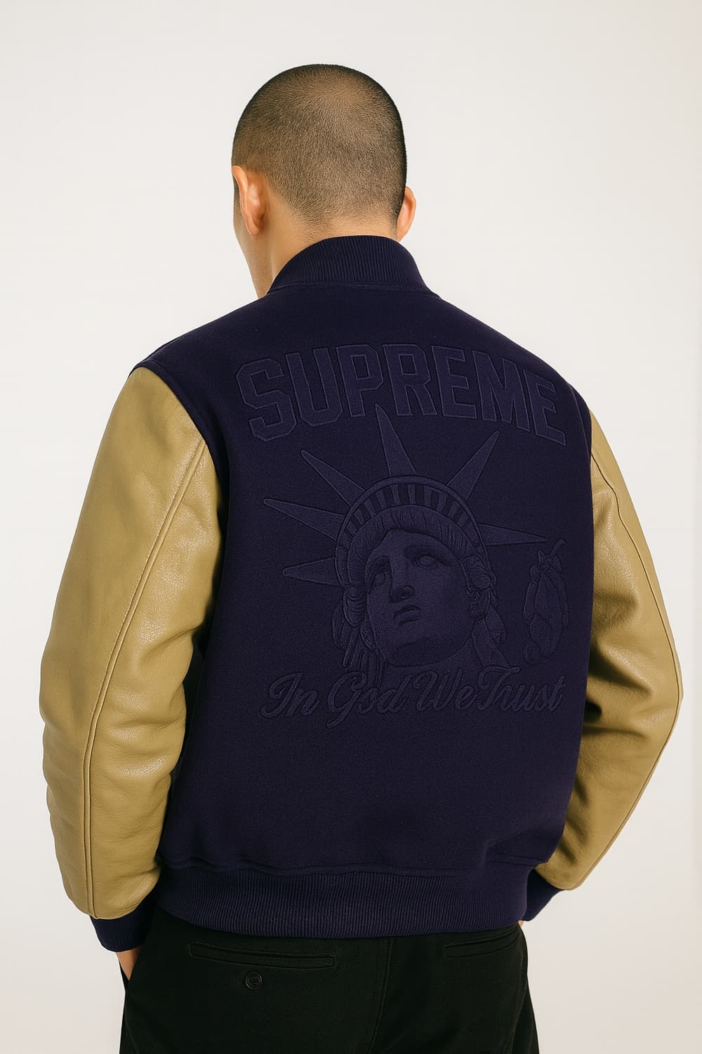 [Supreme] OG 자유의여신상 레더 바시티 자켓 상품이미지1