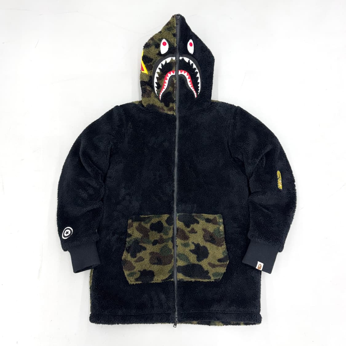 베이프 샤크 후드집업 풀집 보아털 플리스 자켓 상품이미지2