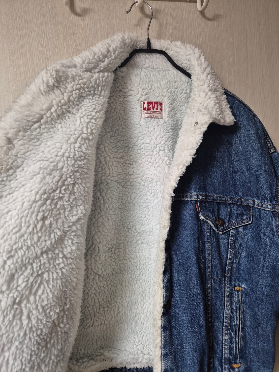 LEVI's 리바이스 USA 빈티지 데님 쉐르파 자켓 라지 상품이미지3