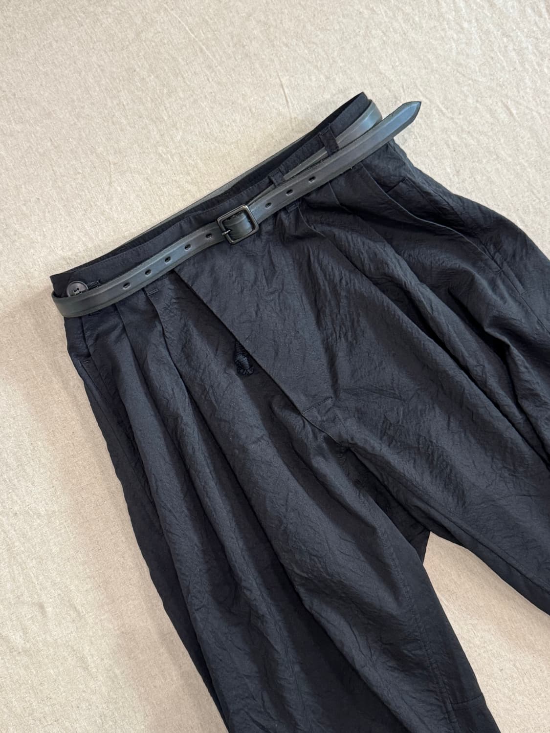 요지야마모토 블랙 버클 레더 벨트 상품이미지1