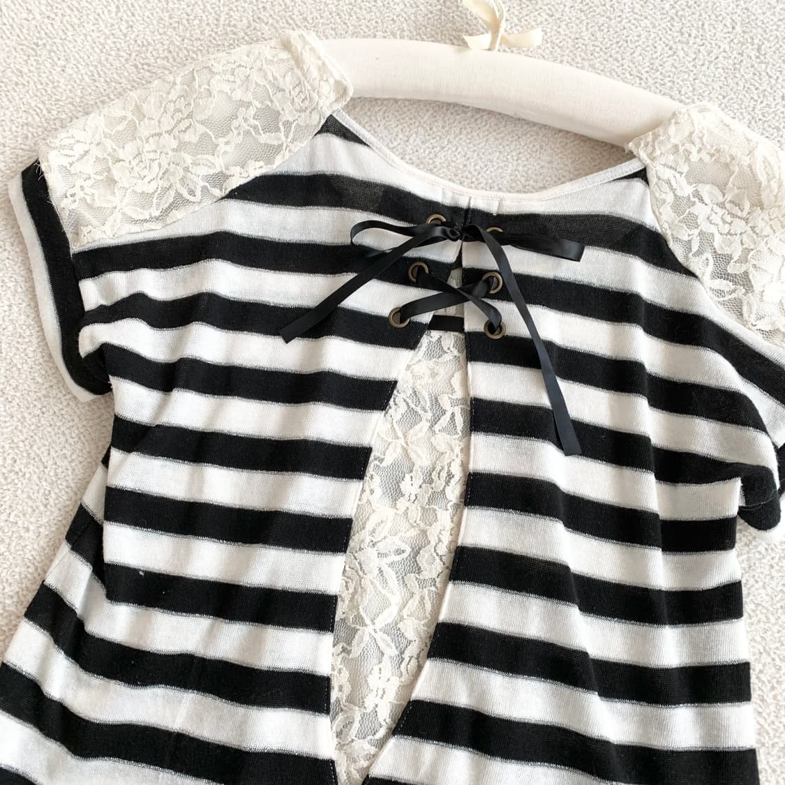 엑시즈팜 ♥ 레이스 리본 가오리핏 t 상품이미지3