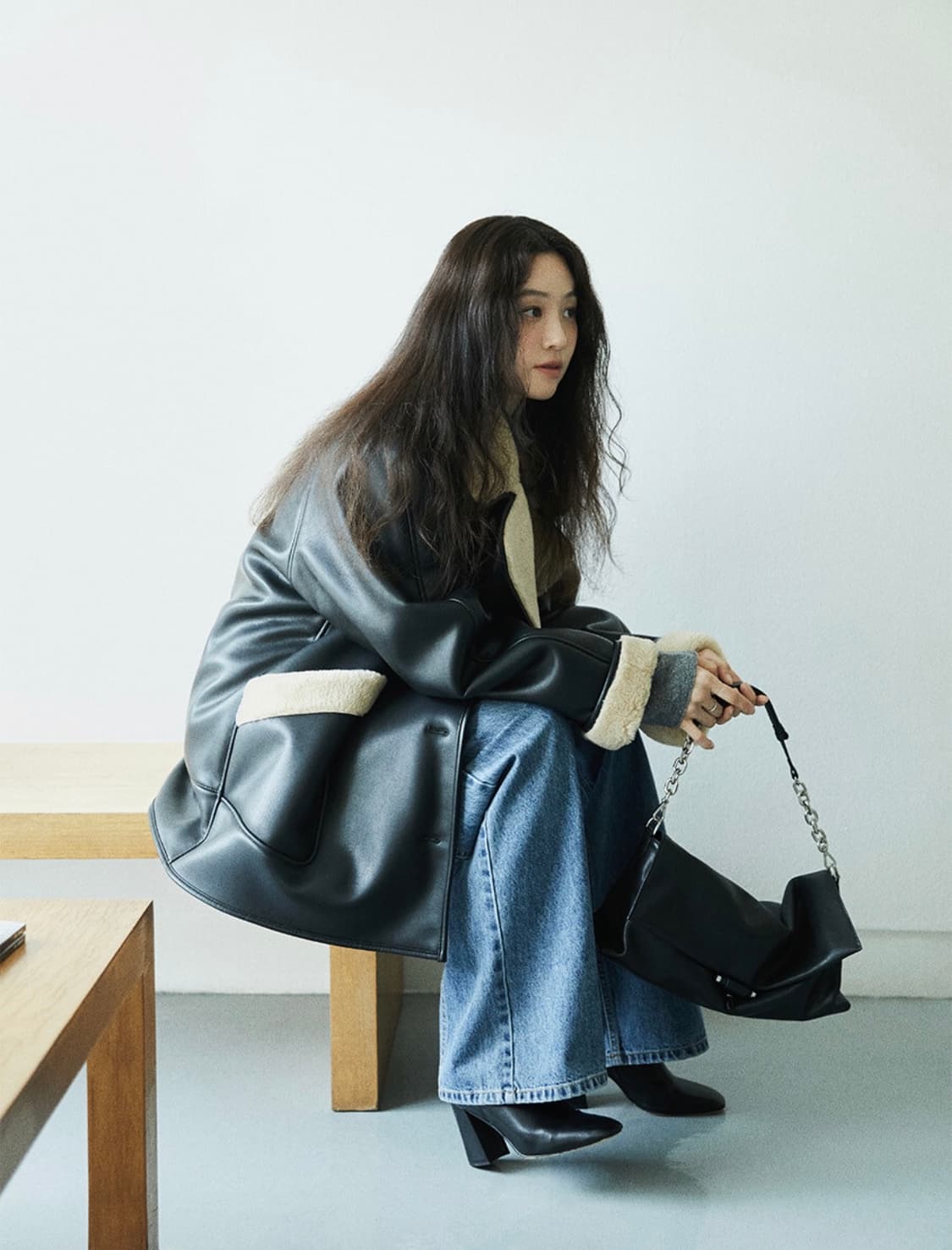 (새상품) 루에브르 백 다이애그널 라인 데님 팬츠 청바지 블루 M  상품이미지2