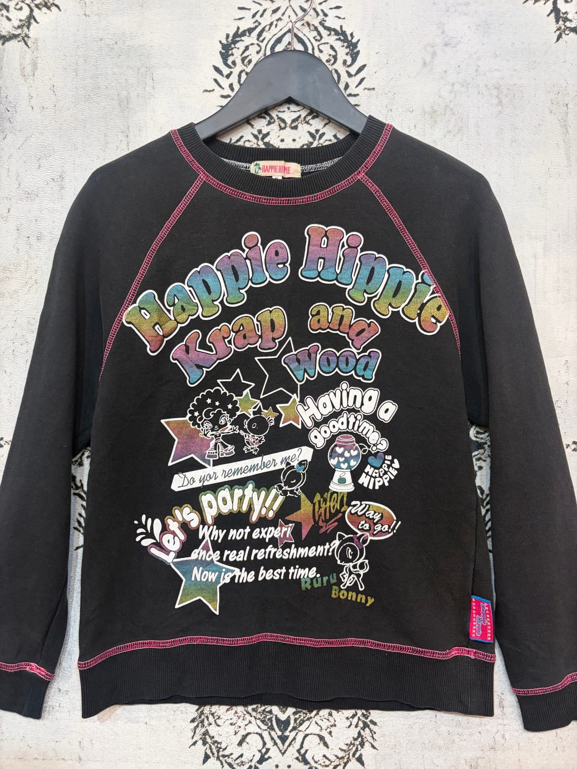 일본빈티지 happie hippie 키치 맨투맨 상품이미지3