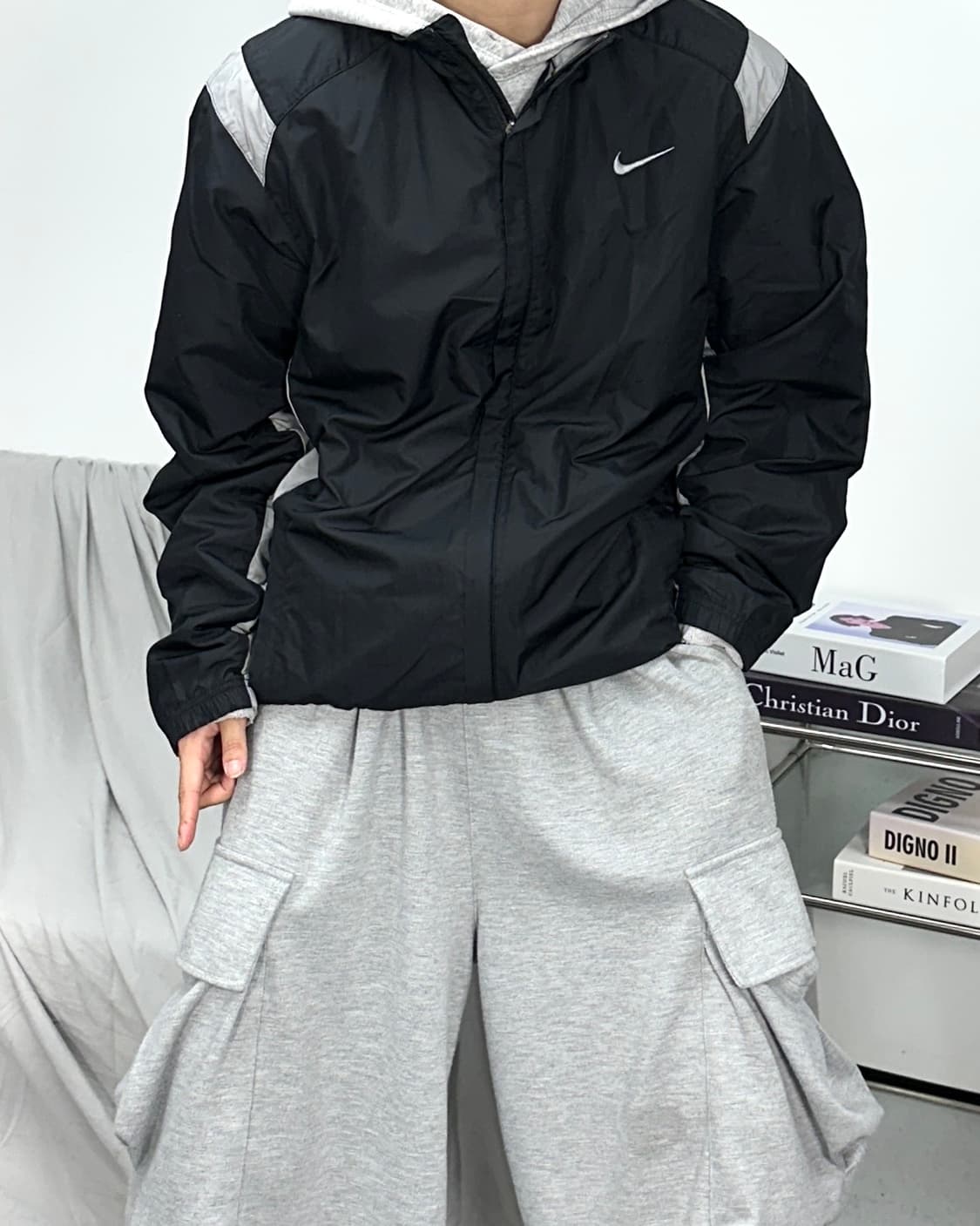 나이키 00s  블랙 그레이 바람막이 2XL 상품이미지2