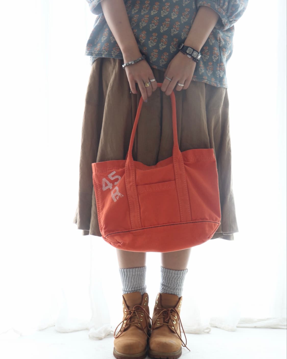 [45rpm] Orange Logo Tote Bag 상품이미지1