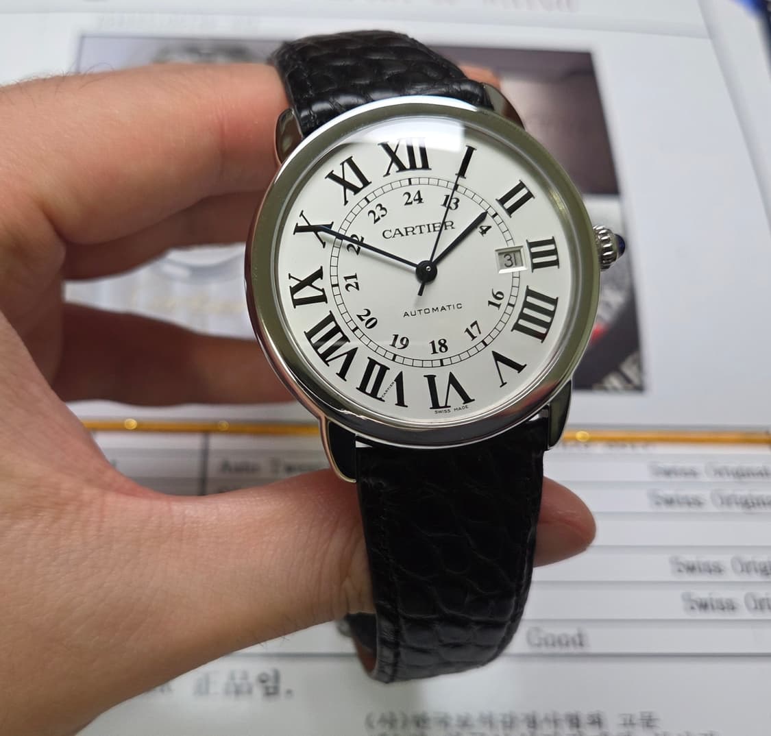까르띠에 롱드솔로XL 실버로만 42mm 블루핸즈 오토매틱 디버클 ver. 상품이미지10