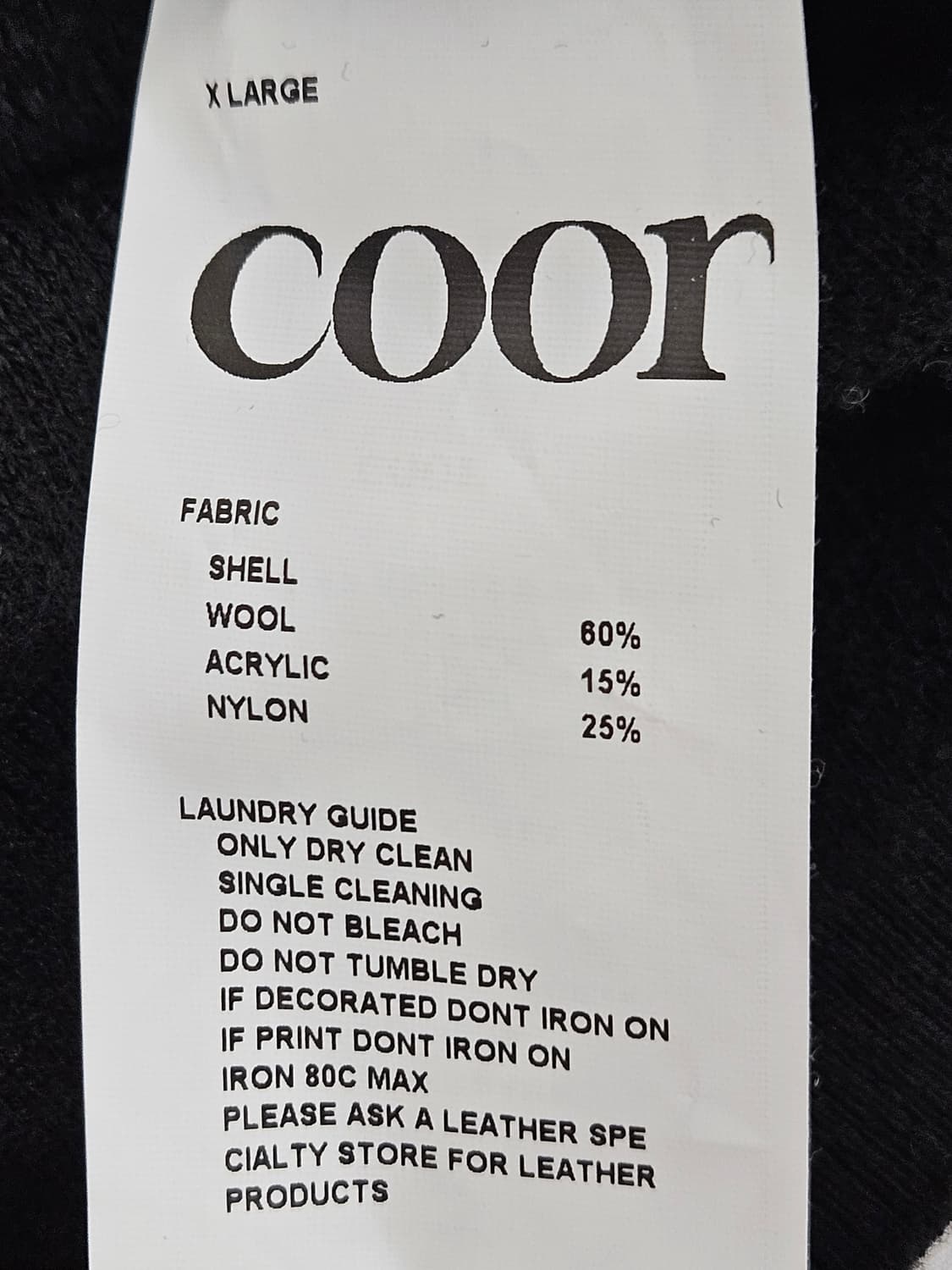 쿠어 coor 울 크루넥 니트 스웨터 티셔츠 XL 상품이미지4